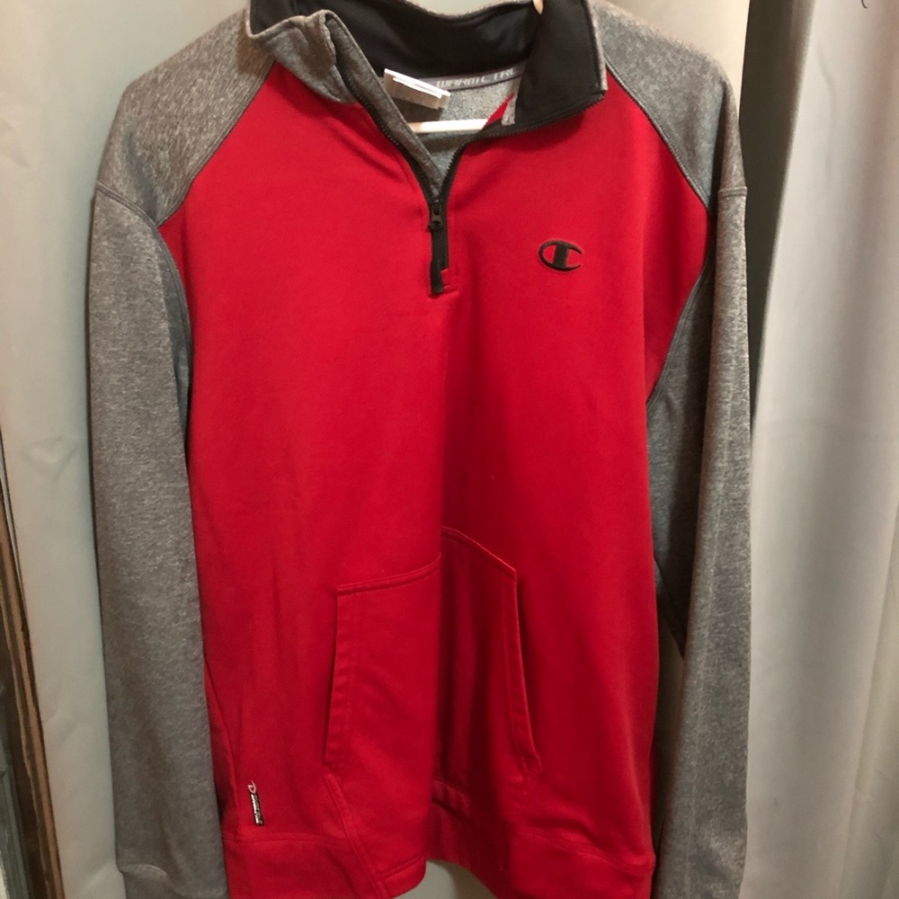 Red and Grey Champion Quarter Zip